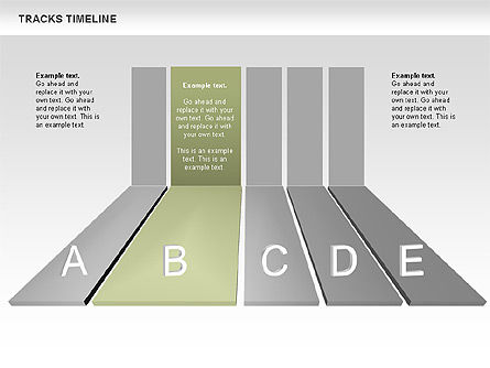 Tracks tijdlijn diagram, Dia 4, 00672, Timelines & Calendars — PoweredTemplate.com