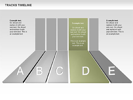 Diagrama de línea de tiempo de pistas, Diapositiva 7, 00672, Timelines & Calendars — PoweredTemplate.com