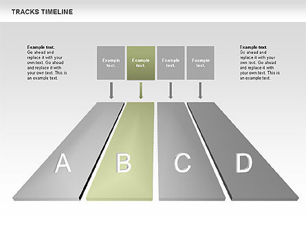 Diagrama de línea de tiempo de pistas, Diapositiva 9, 00672, Timelines & Calendars — PoweredTemplate.com
