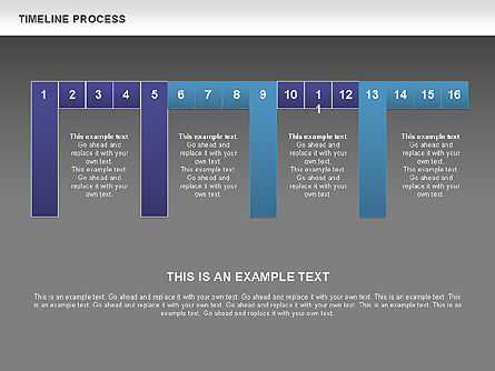 Blaue Blöcke Zeitleiste Prozess-Toolbox, Folie 12, 00673, Timelines & Calendars — PoweredTemplate.com