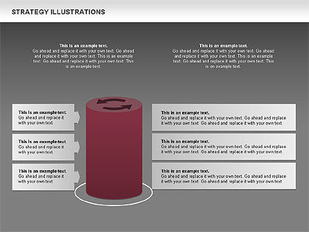 Strategy com diagrama de cilindros, Deslizar 14, 00676, Diagramas de Etapas — PoweredTemplate.com