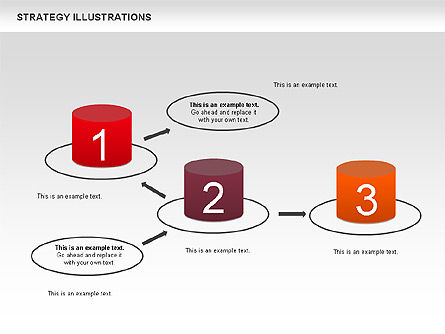 Estrategia con Cilindros Diagrama, Diapositiva 2, 00676, Diagramas de la etapa — PoweredTemplate.com