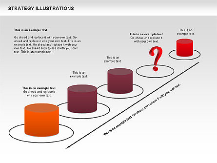 Strategy com diagrama de cilindros, Deslizar 3, 00676, Diagramas de Etapas — PoweredTemplate.com