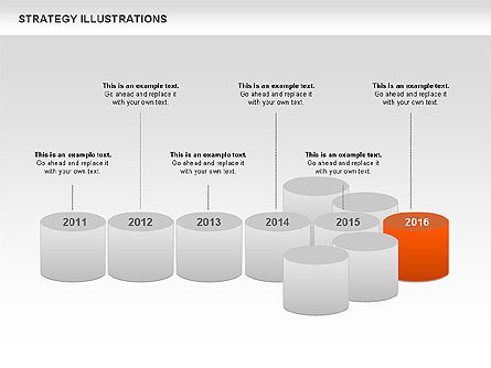 Estrategia con Cilindros Diagrama, Diapositiva 4, 00676, Diagramas de la etapa — PoweredTemplate.com