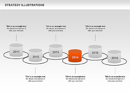 Estrategia con Cilindros Diagrama, Diapositiva 8, 00676, Diagramas de la etapa — PoweredTemplate.com