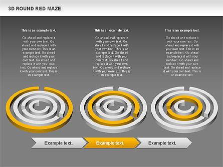 3D rond labyrinthe rouge, Diapositive 13, 00684, Modèles commerciaux — PoweredTemplate.com