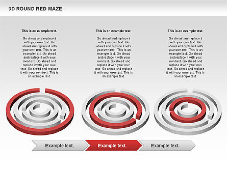 3D Round Red Maze, Slide 3, 00684, Business Models — PoweredTemplate.com