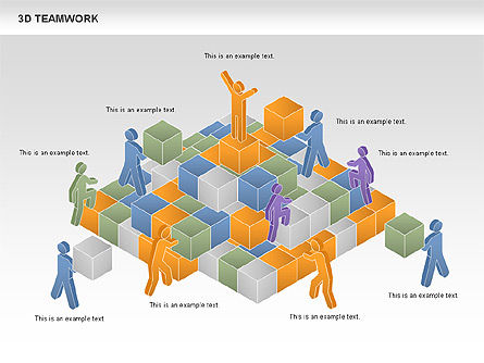 Diagrama de trabajo en equipo 3D, Diapositiva 12, 00686, Modelos de negocios — PoweredTemplate.com
