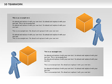 Diagrama de trabajo en equipo 3D, Diapositiva 14, 00686, Modelos de negocios — PoweredTemplate.com