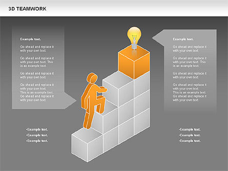 Diagrama de trabajo en equipo 3D, Diapositiva 17, 00686, Modelos de negocios — PoweredTemplate.com