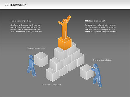 Diagramme de travail en équipe 3d, Diapositive 18, 00686, Modèles commerciaux — PoweredTemplate.com