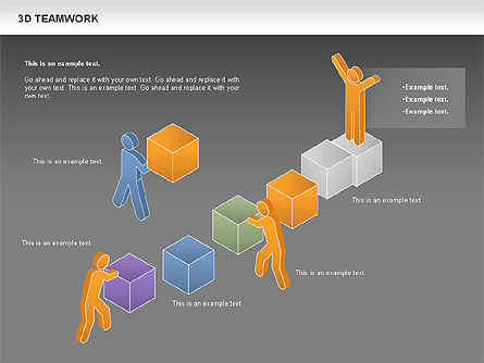 Diagramme de travail en équipe 3d, Diapositive 19, 00686, Modèles commerciaux — PoweredTemplate.com