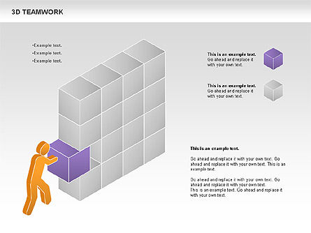 Diagrama de trabajo en equipo 3D, Diapositiva 3, 00686, Modelos de negocios — PoweredTemplate.com