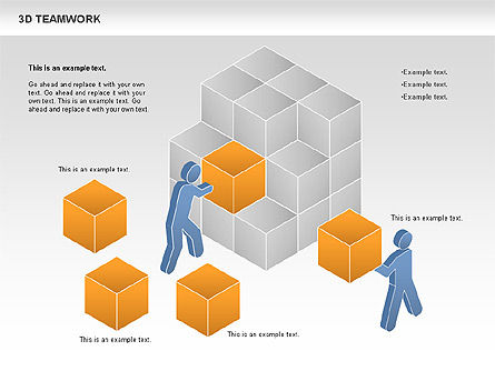 3Dチームワーク図, スライド 7, 00686, ビジネスモデル — PoweredTemplate.com