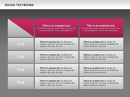 Tabel Dan Kotak Teks, Slide 12, 00690, Kotak Teks — PoweredTemplate.com
