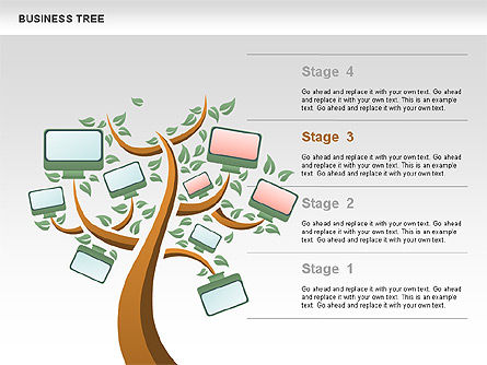 Business tree fase diagram, Dia 3, 00692, Stage diagrams — PoweredTemplate.com