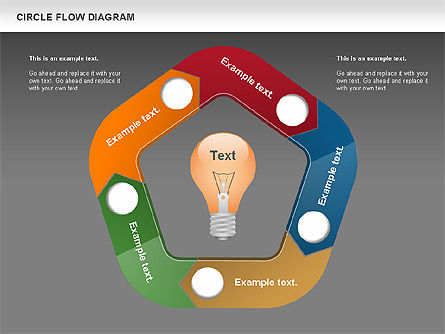 Diagrama de flujo circular, Diapositiva 11, 00694, Modelos de negocios — PoweredTemplate.com