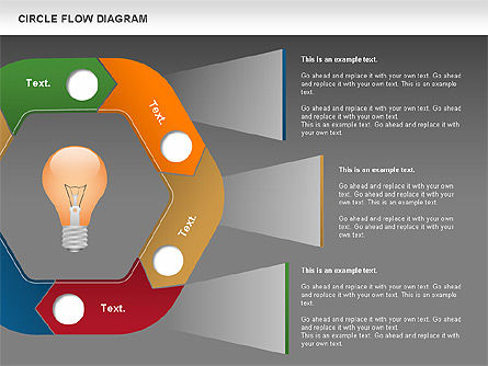 Circle Flow Diagram, Slide 15, 00694, Business Models — PoweredTemplate.com