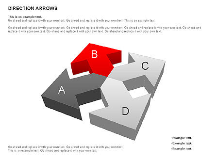 Direction Arrows, Slide 4, 00696, Shapes — PoweredTemplate.com