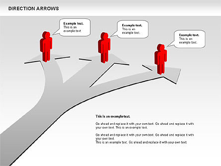 Direction Arrows, Slide 5, 00696, Shapes — PoweredTemplate.com