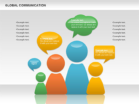 グローバルコミュニケーションの図形, スライド 10, 00700, 図形 — PoweredTemplate.com