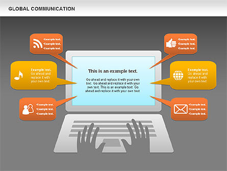 グローバルコミュニケーションの図形, スライド 11, 00700, 図形 — PoweredTemplate.com