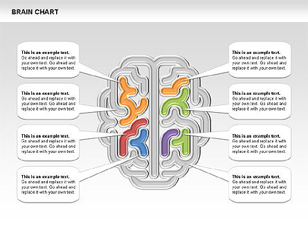두뇌 차트, 슬라이드 2, 00701, 단계 도표 — PoweredTemplate.com