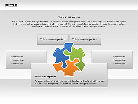 Puzzled Shapes Collection, Slide 10, 00702, Puzzle Diagrams — PoweredTemplate.com