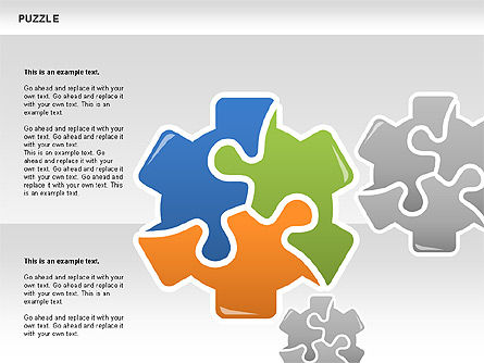 Puzzled Shapes Collection, Slide 7, 00702, Puzzle Diagrams — PoweredTemplate.com