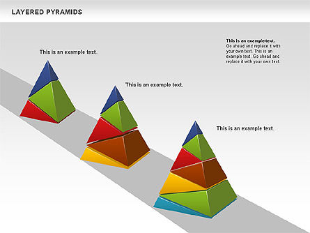 Pirámides multicolores en capas, Diapositiva 11, 00708, Modelos de negocios — PoweredTemplate.com