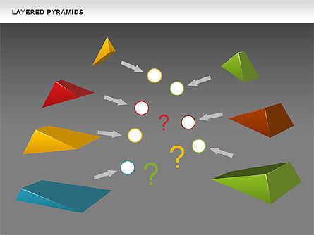 Pirámides multicolores en capas, Diapositiva 18, 00708, Modelos de negocios — PoweredTemplate.com