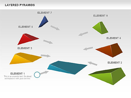 Pirámides multicolores en capas, Diapositiva 3, 00708, Modelos de negocios — PoweredTemplate.com