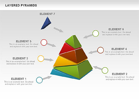 Pirámides multicolores en capas, Diapositiva 8, 00708, Modelos de negocios — PoweredTemplate.com