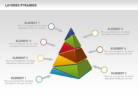 Pirámides multicolores en capas, Diapositiva 9, 00708, Modelos de negocios — PoweredTemplate.com