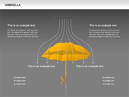 우산 도표, 슬라이드 13, 00711, 실루엣 — PoweredTemplate.com