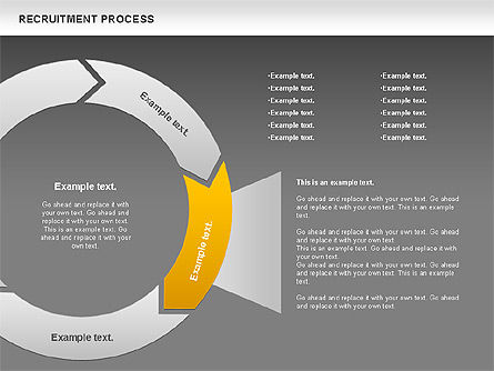 Rekruteringsproces donut diagram, Dia 12, 00714, Procesdiagrammen — PoweredTemplate.com