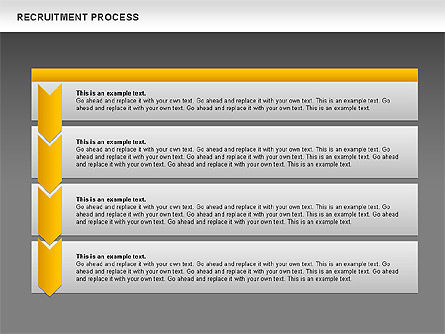 リクルートプロセスのドーナツ図, スライド 13, 00714, プロセス図 — PoweredTemplate.com