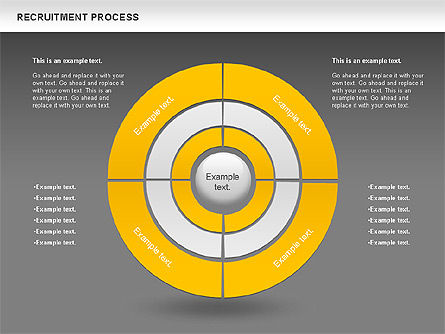 Diagrama do donut do processo de recrutamento, Deslizar 14, 00714, Diagramas de Processo — PoweredTemplate.com