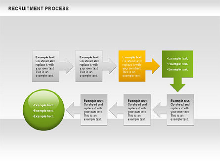 Rekruteringsproces donut diagram, Dia 8, 00714, Procesdiagrammen — PoweredTemplate.com