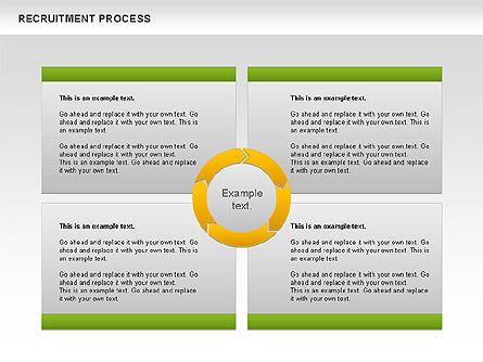 リクルートプロセスのドーナツ図, スライド 9, 00714, プロセス図 — PoweredTemplate.com