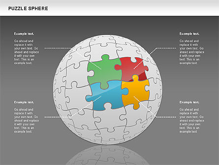 퍼즐 구형 다이어그램, 슬라이드 11, 00715, 퍼즐 도표 — PoweredTemplate.com