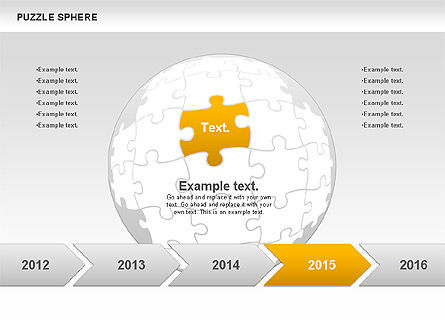 Diagrama de la esfera del rompecabezas, Diapositiva 9, 00715, Diagramas de puzzle — PoweredTemplate.com