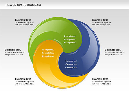 Diagram Swirl Daya Berputar, Templat PowerPoint, 00717, Bentuk — PoweredTemplate.com