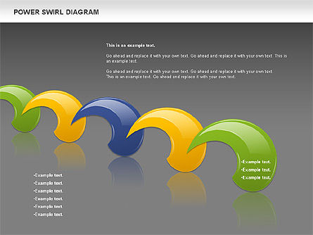 다채로운 전력 소용돌이 다이어그램, 슬라이드 15, 00717, 모양 — PoweredTemplate.com