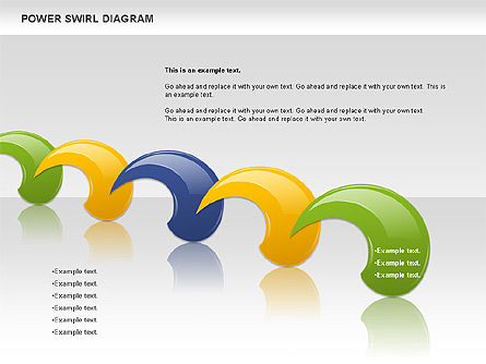 다채로운 전력 소용돌이 다이어그램, 슬라이드 6, 00717, 모양 — PoweredTemplate.com