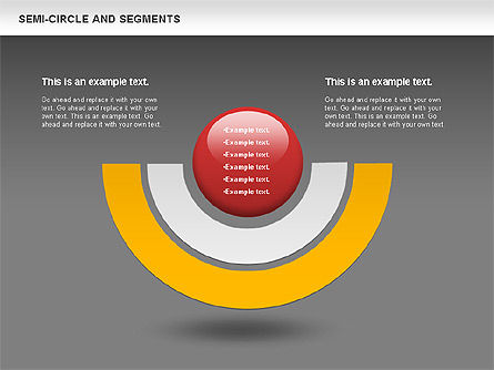 Segments et demi-cercle, Diapositive 12, 00721, Diagrammes circulaires — PoweredTemplate.com