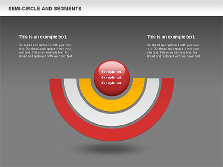 Segments et demi-cercle, Diapositive 13, 00721, Diagrammes circulaires — PoweredTemplate.com