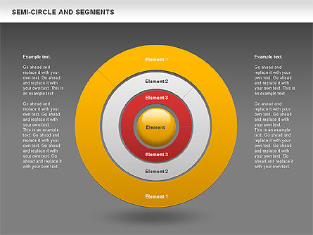 세그먼트와 반원, 슬라이드 15, 00721, 파이 차트 — PoweredTemplate.com