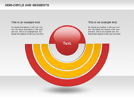 Segments and Semicircle, Slide 6, 00721, Pie Charts — PoweredTemplate.com