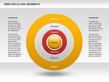 세그먼트와 반원, 슬라이드 8, 00721, 파이 차트 — PoweredTemplate.com